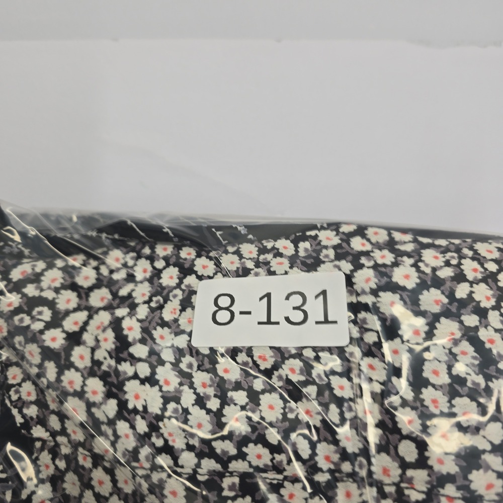 Olivia Vintage Black White Mixed Floral Chevron Sleeveless Rayon Maxi Dress M - Picture 6 of 6